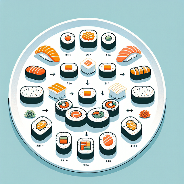 sushi arranged neatly on a white plate