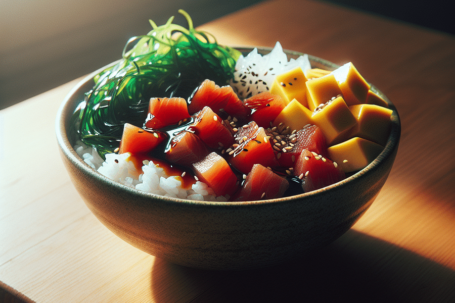poke bowl with sashimi