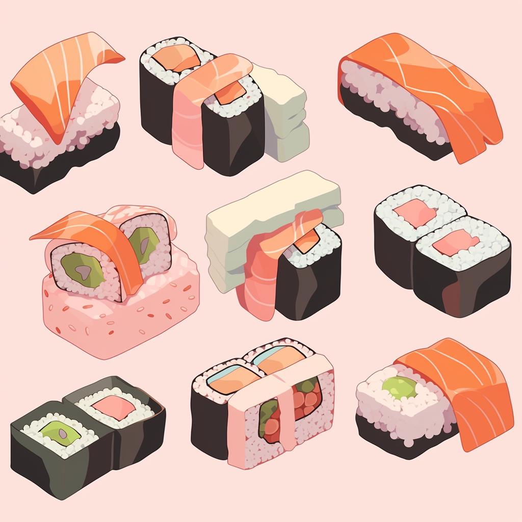 Sushi roll being cut into pieces