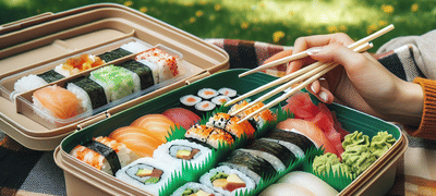 Sushi Serving and Enjoyment