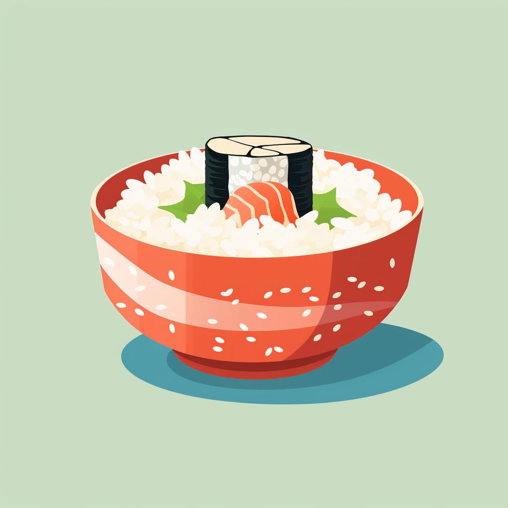 A cup of uncooked sushi rice